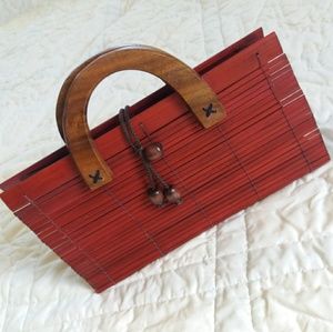 Ladies Purse-Wooden & Handmade in Red